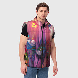 Мужской жилет Ярко розовый, цвет: 3D-светло-серый — фото 2