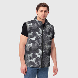 Мужской жилет Табун Лошадей, цвет: 3D-черный — фото 2