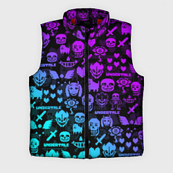 Мужской жилет UNDERTALE NEON PATTERN УЗОР, цвет: 3D-красный