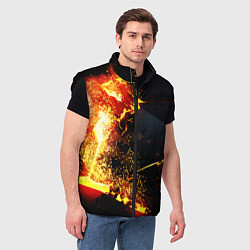 Мужской жилет 3D ВЗРЫВ, ОБЛОМКИ NEON EXPLOSION, цвет: 3D-черный — фото 2