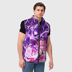 Мужской жилет Genshin Impact - Яэ и Эи, цвет: 3D-черный — фото 2