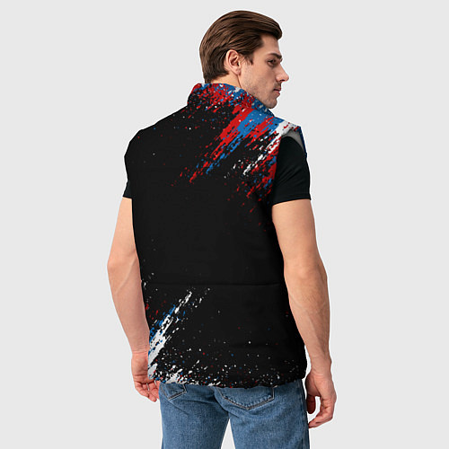 Мужской жилет Russia Штрихи в цвет Флага / 3D-Светло-серый – фото 4