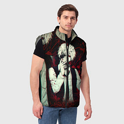 Мужской жилет Токийский Гуль и Брызги Аниме Ghoul, цвет: 3D-светло-серый — фото 2