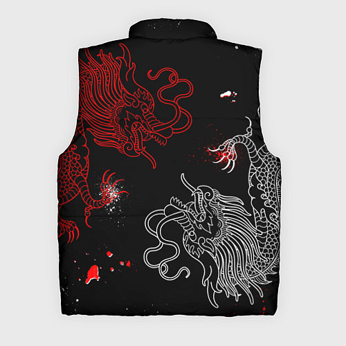 Мужской жилет Китайский дракон Красно - Белый / 3D-Красный – фото 2