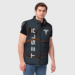 Мужской жилет Tesla текстура, цвет: 3D-светло-серый — фото 2
