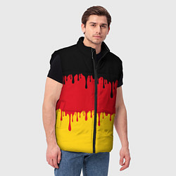 Мужской жилет Флаг Германии потёки, цвет: 3D-черный — фото 2