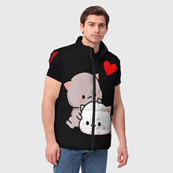 Мужской жилет Котическая любовь Kitty Love, цвет: 3D-красный — фото 2