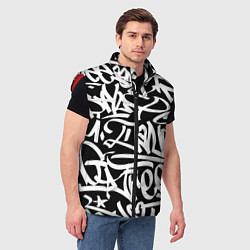 Мужской жилет КРУТОЕ ГРАФФИТИ Я РЭПЕР, цвет: 3D-красный — фото 2