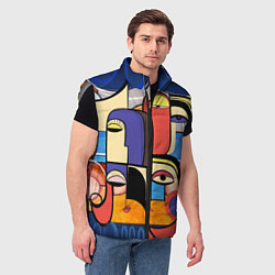 Мужской жилет Глазки - арт, цвет: 3D-светло-серый — фото 2
