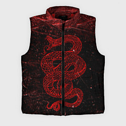 Мужской жилет Красная Змея Red Snake Глитч, цвет: 3D-красный