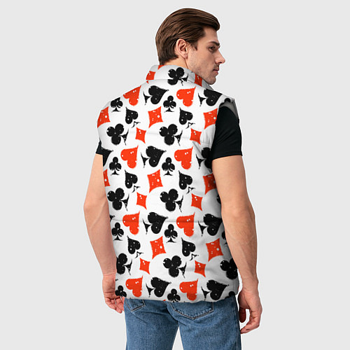 Мужской жилет Пика, Черва, Крестя, Бубна / 3D-Светло-серый – фото 4