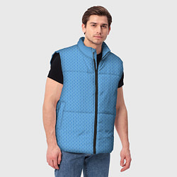 Мужской жилет Вязаный узор голубого цвета, цвет: 3D-черный — фото 2