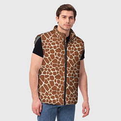 Мужской жилет Шкура Жирафа - Giraffe, цвет: 3D-светло-серый — фото 2