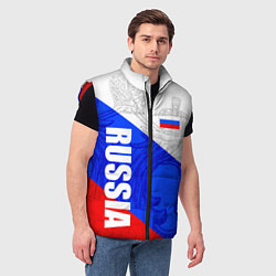 Мужской жилет RUSSIA - SPORTWEAR - ТРИКОЛОР, цвет: 3D-красный — фото 2