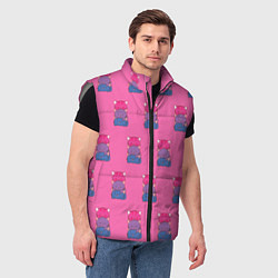 Мужской жилет Котики светофоры, цвет: 3D-светло-серый — фото 2