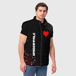Мужской жилет Undertale брызги красок, цвет: 3D-черный — фото 2