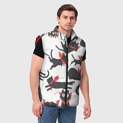 Мужской жилет Котики - арт, цвет: 3D-красный — фото 2