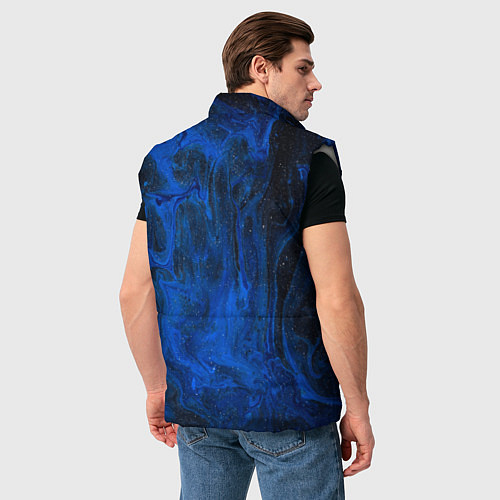 Мужской жилет Синий абстрактный дым / 3D-Светло-серый – фото 4
