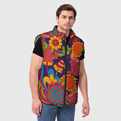 Мужской жилет Психоделический сюжет, цвет: 3D-светло-серый — фото 2