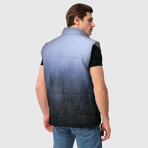 Мужской жилет Лес в ночи / 3D-Светло-серый – фото 4