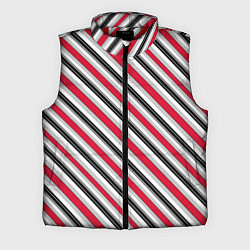 Мужской жилет Красно-серый полосатый узор, цвет: 3D-красный