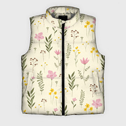 Мужской жилет Цветы Нарисованные Дикие, цвет: 3D-светло-серый