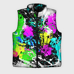 Мужской жилет Разноцветные пятна краски на черном фоне