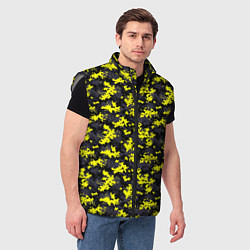 Мужской жилет Камуфляж Пиксельный Чёрно-Жёлтый, цвет: 3D-светло-серый — фото 2