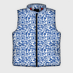 Мужской жилет QR код паттерн синий, цвет: 3D-красный