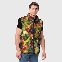Мужской жилет Вкусные Летние Фрукты, цвет: 3D-черный — фото 2