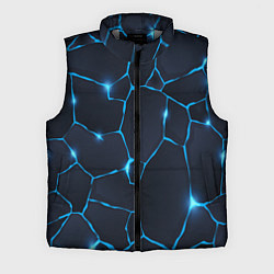 Мужской жилет Синие разломы, цвет: 3D-светло-серый