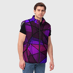 Мужской жилет Абстрактный в пурпурных тонах узор, цвет: 3D-светло-серый — фото 2
