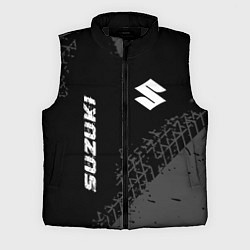 Мужской жилет Suzuki Speed на темном фоне со следами шин, цвет: 3D-черный