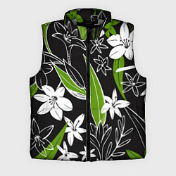 Мужской жилет Белые цветы в летней ночи, цвет: 3D-светло-серый