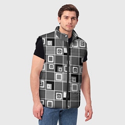Мужской жилет Geometric shapes черно-белый, цвет: 3D-черный — фото 2