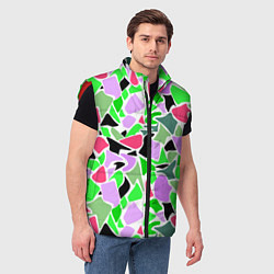 Мужской жилет Abstract pattern green pink spots, цвет: 3D-красный — фото 2