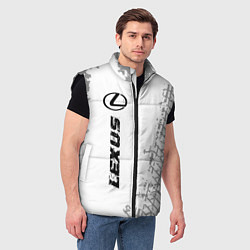 Мужской жилет Lexus Speed на светлом фоне со следами шин, цвет: 3D-черный — фото 2
