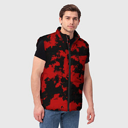 Мужской жилет Черно-красная абстракция, цвет: 3D-черный — фото 2