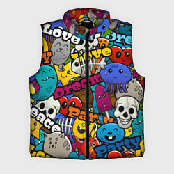 Мужской жилет Красочный паттерн из мультяшных героев