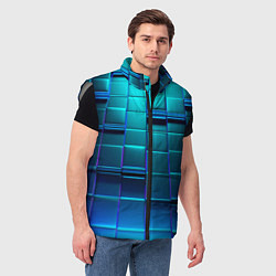 Мужской жилет BLUE SQUARES, цвет: 3D-светло-серый — фото 2