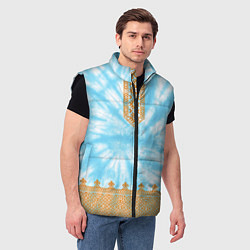 Мужской жилет Славянская тай-дай рубаха, цвет: 3D-черный — фото 2