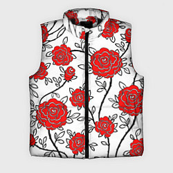 Мужской жилет BEAUTIFUL RED ROSES, цвет: 3D-черный
