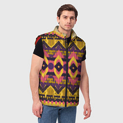 Мужской жилет Африканский узор орнамент из шерсти Africa Wool Pa, цвет: 3D-красный — фото 2