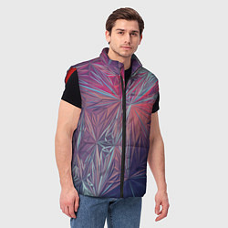 Мужской жилет Абстрактные Многоугольные Кристаллы, цвет: 3D-красный — фото 2