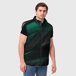 Мужской жилет Бирюзовый черный фон, цвет: 3D-светло-серый — фото 2