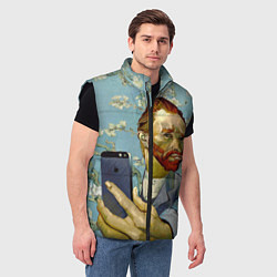 Мужской жилет Ван Гог Селфи - Арт Портрет, цвет: 3D-черный — фото 2