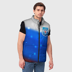 Мужской жилет Герб России Blue, цвет: 3D-черный — фото 2