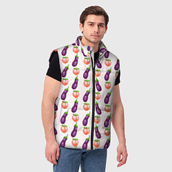Мужской жилет Баклажаны и персики паттерн, цвет: 3D-черный — фото 2