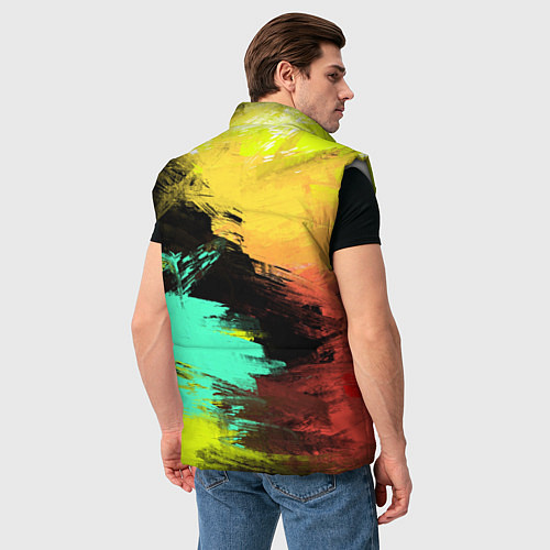 Мужской жилет Яркий красочный гранж / 3D-Светло-серый – фото 4
