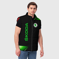 Мужской жилет Skoda Sport Абстракция, цвет: 3D-красный — фото 2